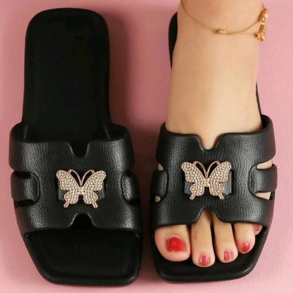 Women's Flat Sandals, Spring/Summer, Sexy, Elegant, Minimalist, Anti-Slip - Picture 1 of 7